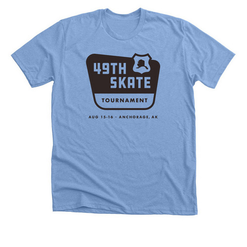 49th Skate Tournament Merch, a Heather Carolina Blue Premium Unisex Tee