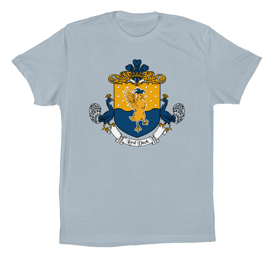 House of Duck Coat of Arms, a Light Blue Premium Cotton Tee