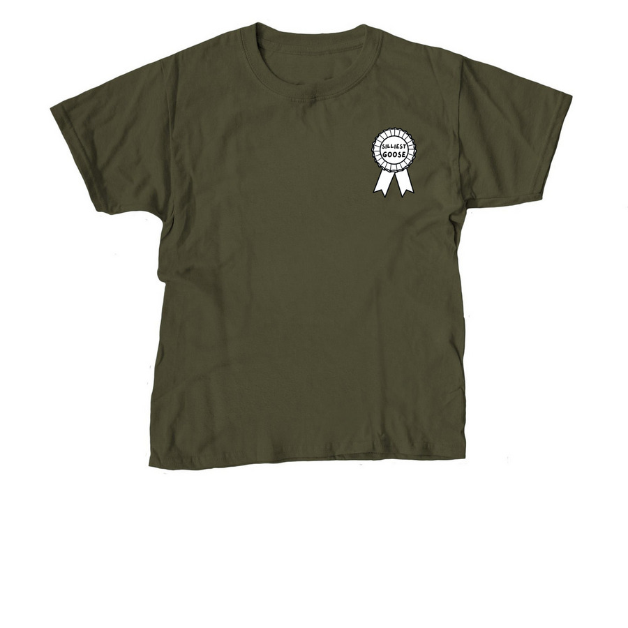 Silliest goose with pocket circle, a Military Green Youth Unisex Tee