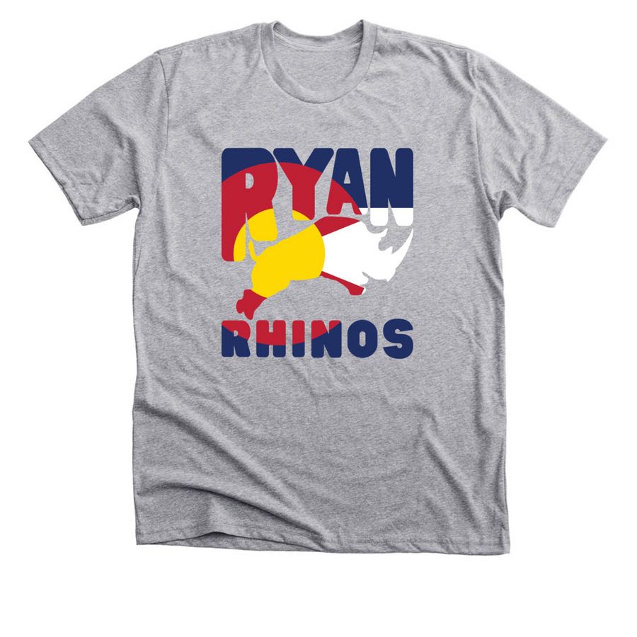 Ryan Rhinos Love Colorado, a Athletic Heather Premium Unisex Tee