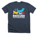 Rescued is My Favorite Breed, a Heather Midnight Navy Premium Unisex Tee