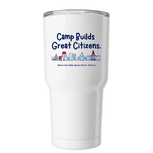 Camp Builds Great Citizens Tumbler, a White Insulated Tumbler