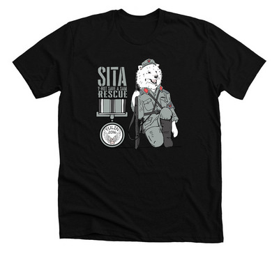 SAMOYED SOLDIER SITA, a Solid Black Blend Premium Unisex Tee