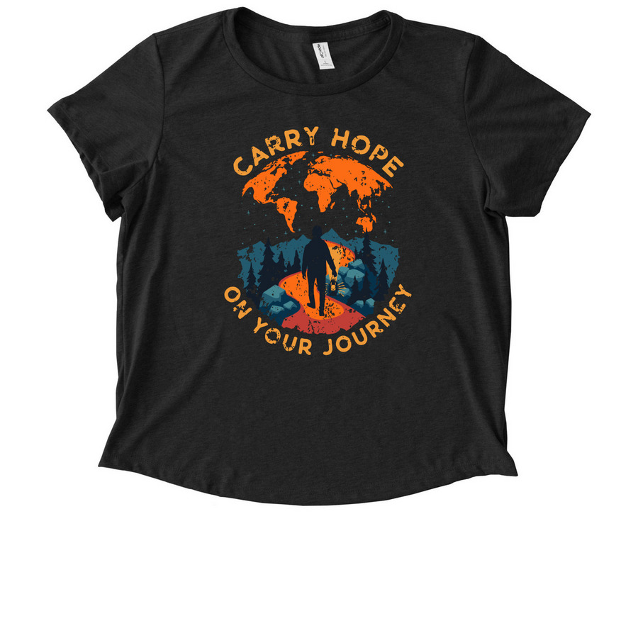 carry hope on your journey, a Space Black Allmade Eco Triblend Women?s Scoop Neck Tee