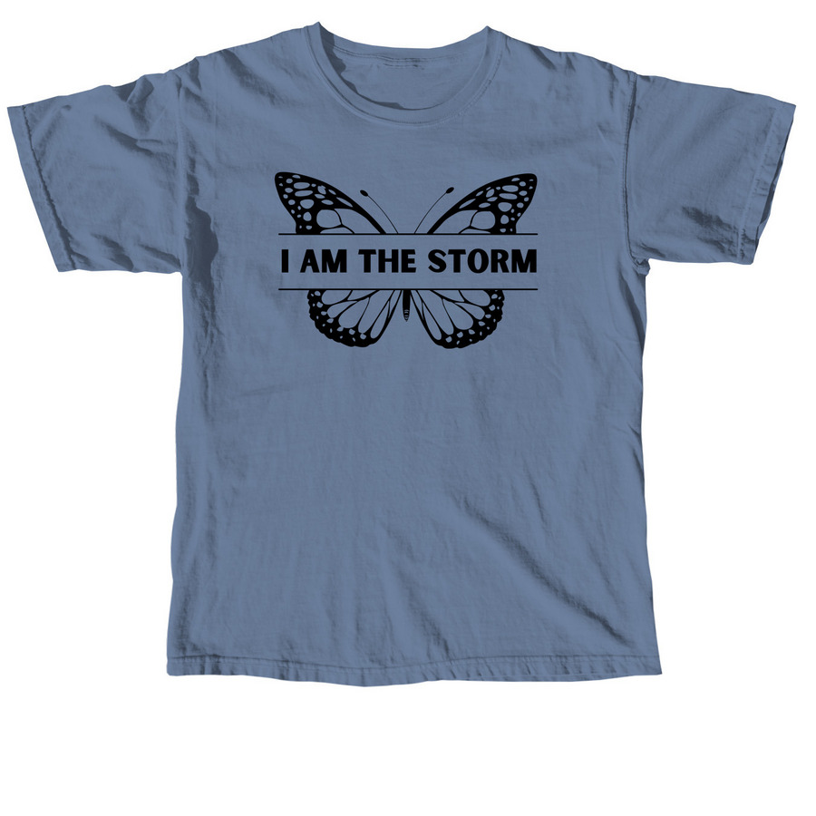 I AM THE STORM, a Blue Jean Comfort Colors Unisex Tee