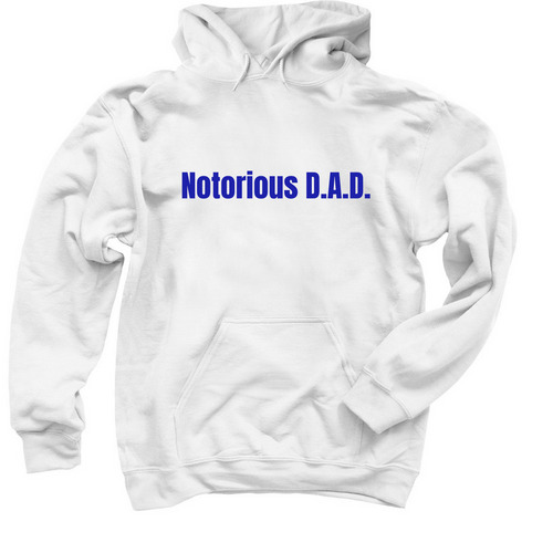 Royal Blue On White Hoodie, a White Pullover Hoodie