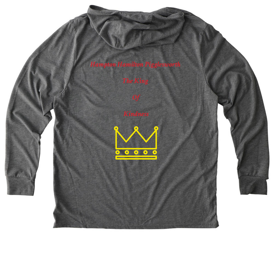 The King Has Arrived, a Aluminum Grey Allmade Eco Triblend Hoodie Tee (back-view)