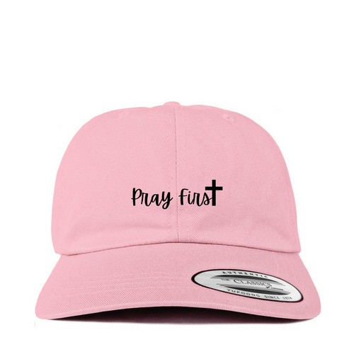 Pray First Baseball Cap, a Pink Printed Classic Baseball Cap
