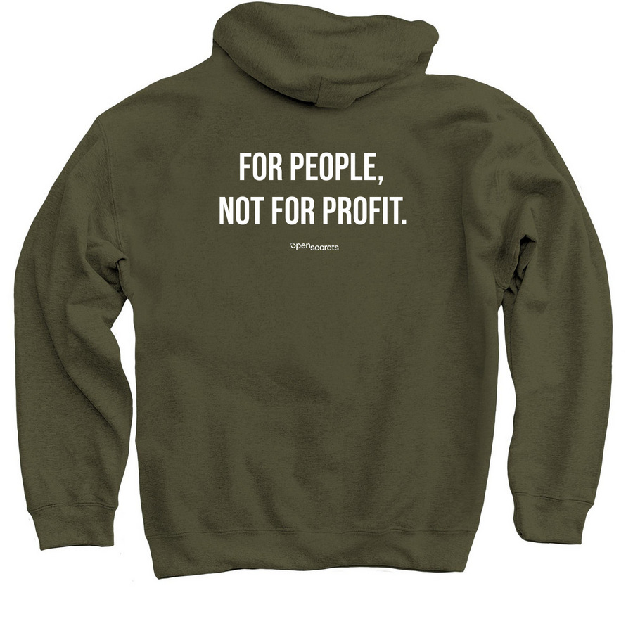 OS Classic Pullover Hoodie, a Military Green Pullover Hoodie (back-view)
