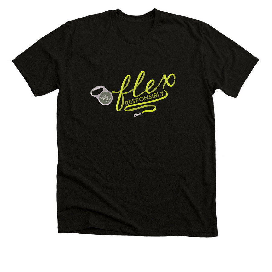 Flex responsibly - front, a Solid Black Blend Premium Unisex Tee