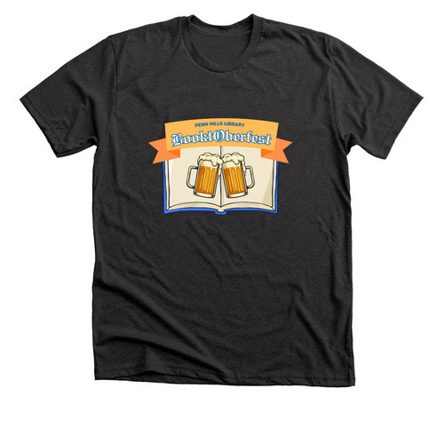 Booktoberfest, a Dark Grey Heather Premium Unisex Tee