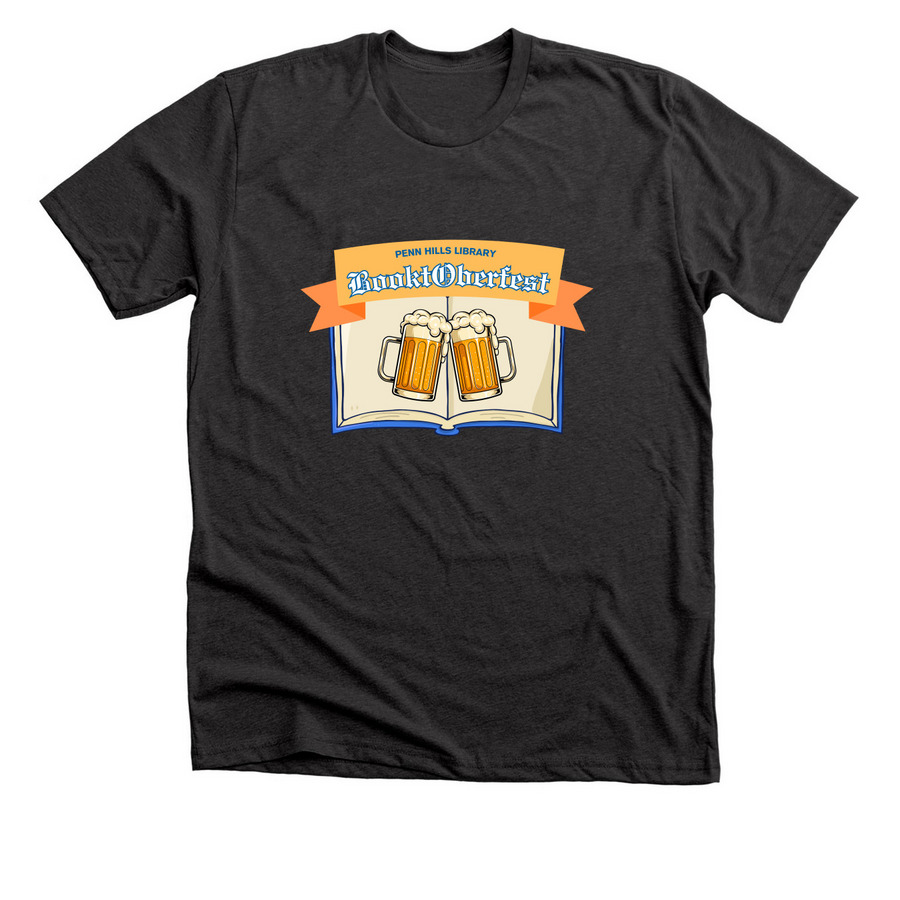 Booktoberfest, a Dark Grey Heather Premium Unisex Tee