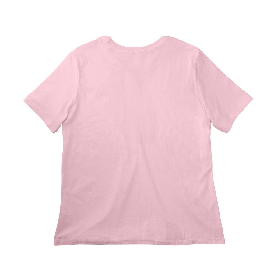 Women?s Relaxed Cotton Tee, a Pink Women?s Relaxed Cotton Tee (back-view)