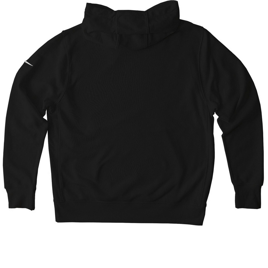 Italy Bison Crest, a Black Nike Club Fleece Pullover Hoodie (back-view)