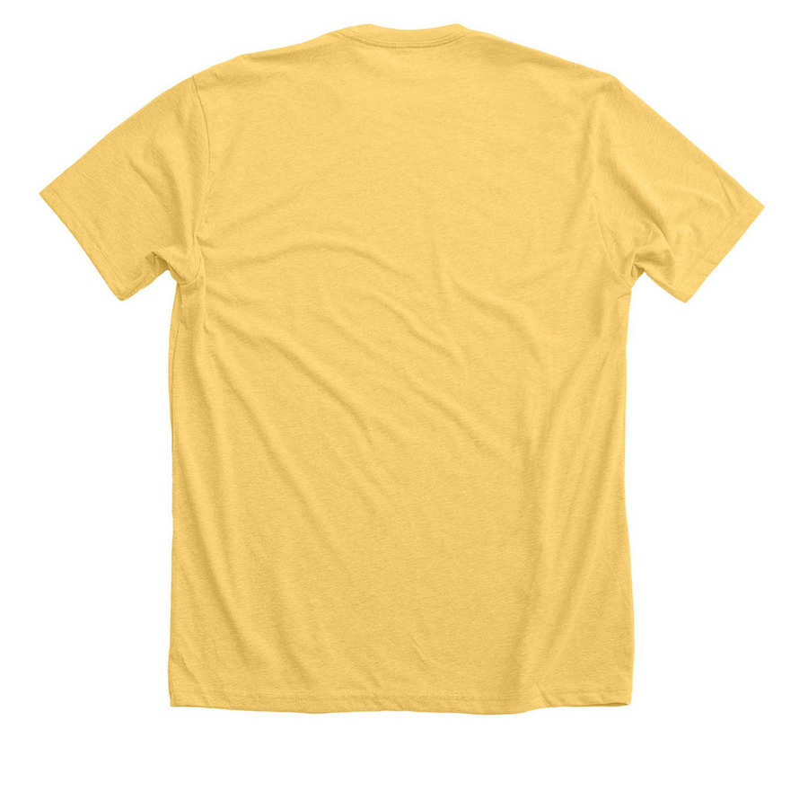 Robert Franklin Logo 1, a Heather Yellow Gold Premium Unisex Tee (back-view)