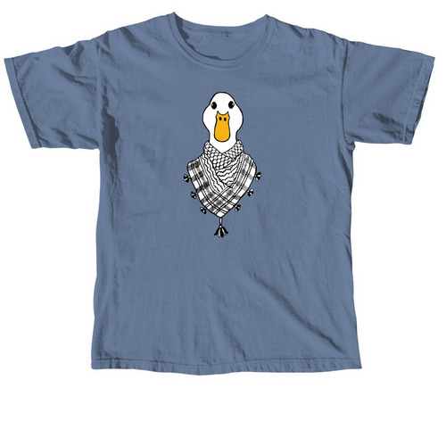 Free Palestine Duck, a Blue Jean Comfort Colors Unisex Tee