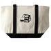 Bags, a Natural/Black Large Two-Tone Canvas Tote Bag (back-view)