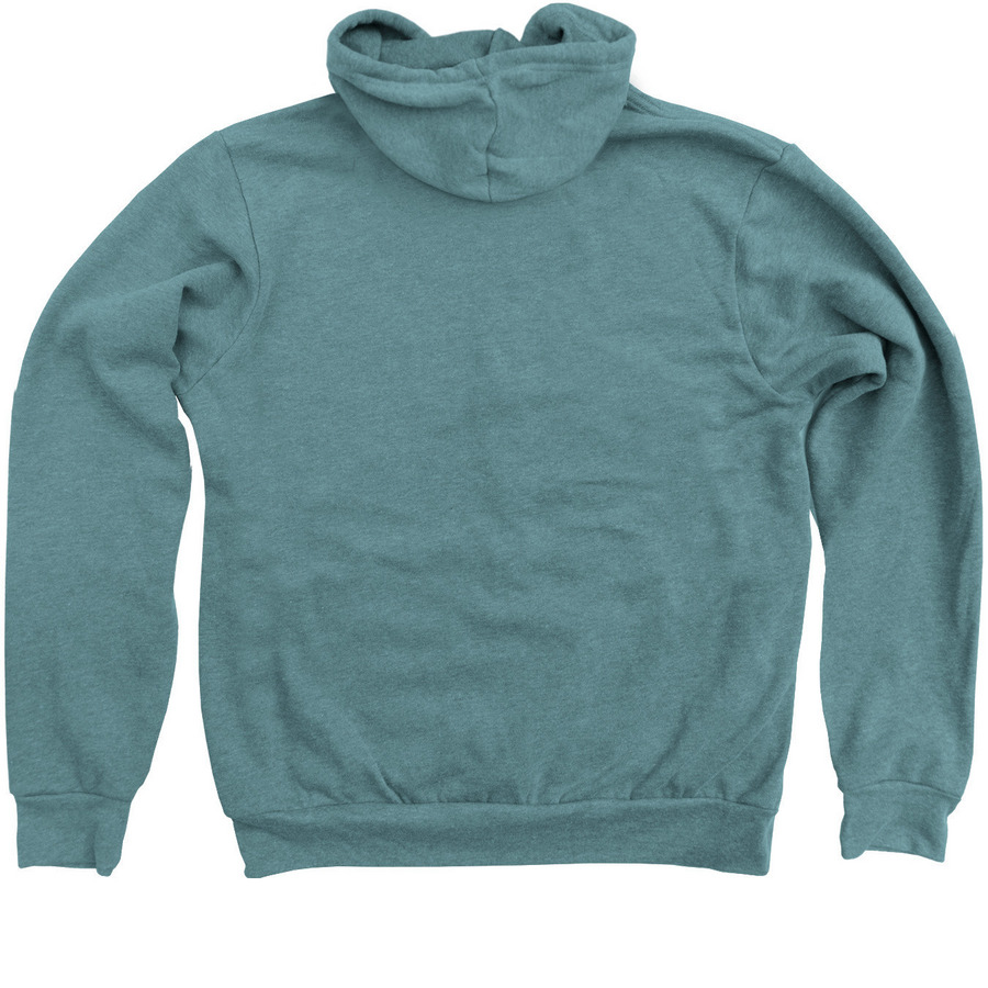 Yavneh Logo (plain), a Heather Deep Teal Zip Up Hoodie (back-view)