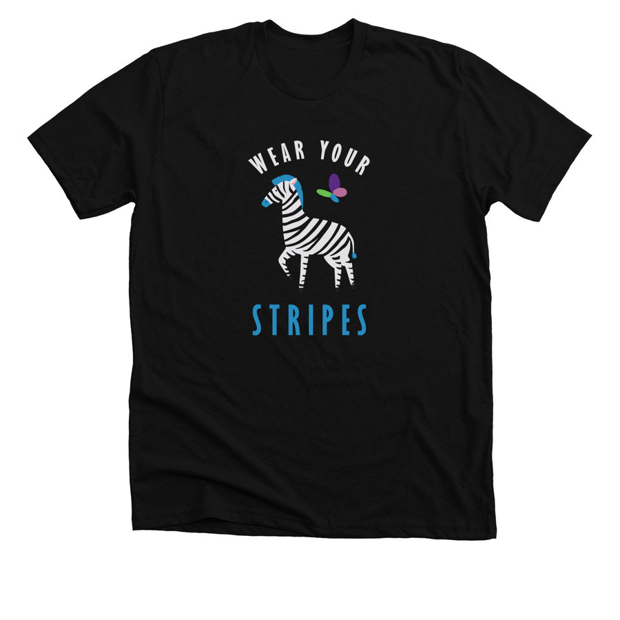 Wear Your Stripes Dark T's, a Solid Black Blend Premium Unisex Tee