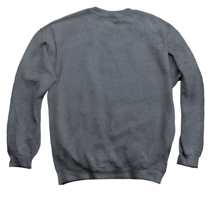 Food Is More Than Fuel, a Dark Heather Crewneck Sweatshirt (back-view)