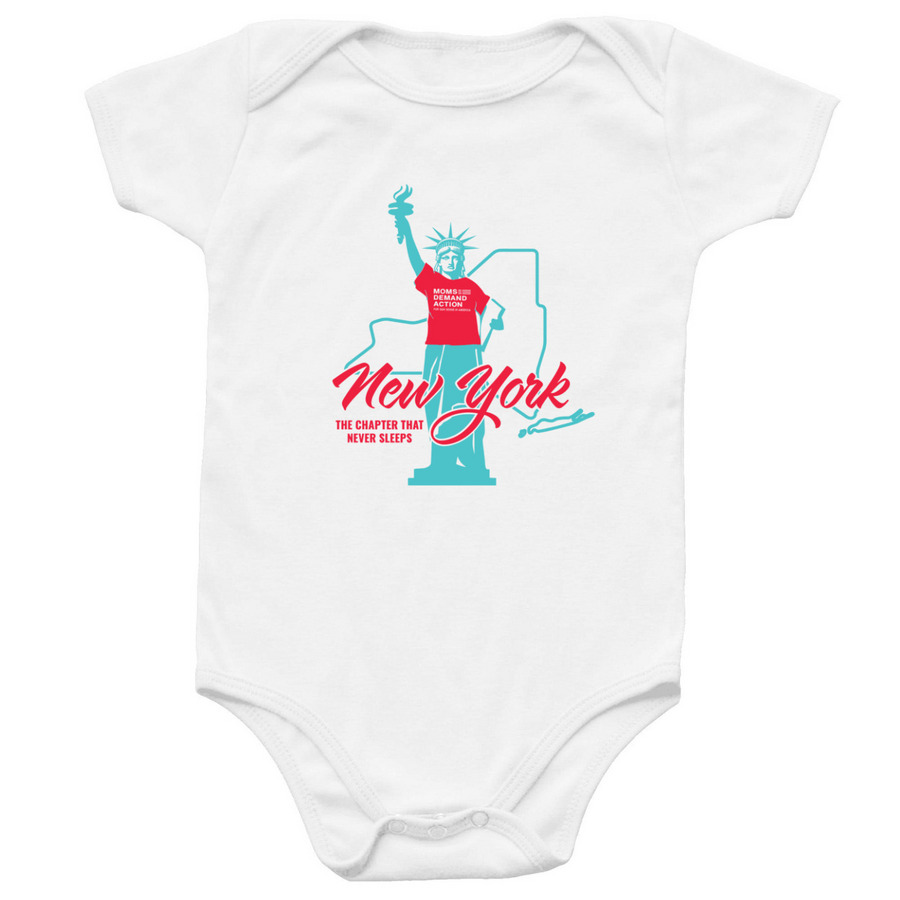 NY Never Sleeps, a White Infant Onesie