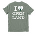 I Love Open Land Shirt, a Matcha Green Allmade Organic Cotton Unisex Tee (back-view)