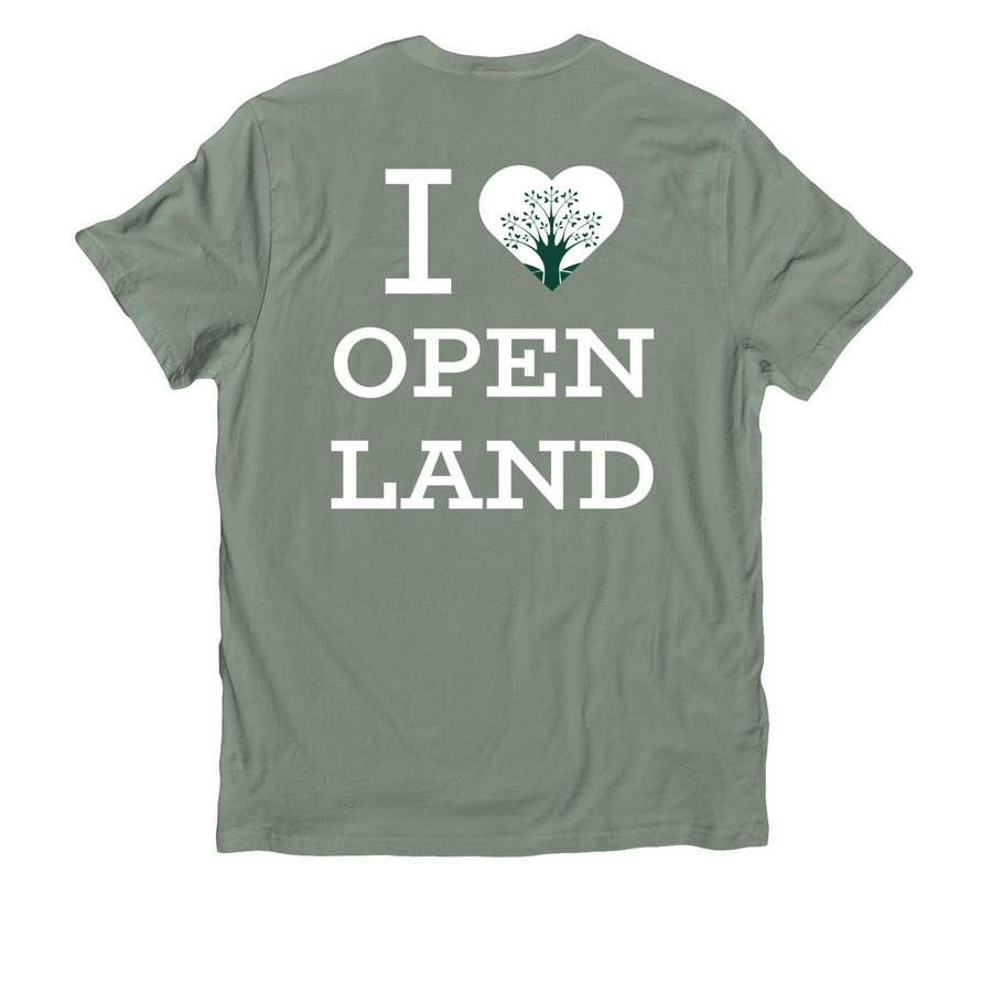 I Love Open Land Shirt, a Matcha Green Allmade Organic Cotton Unisex Tee (back-view)