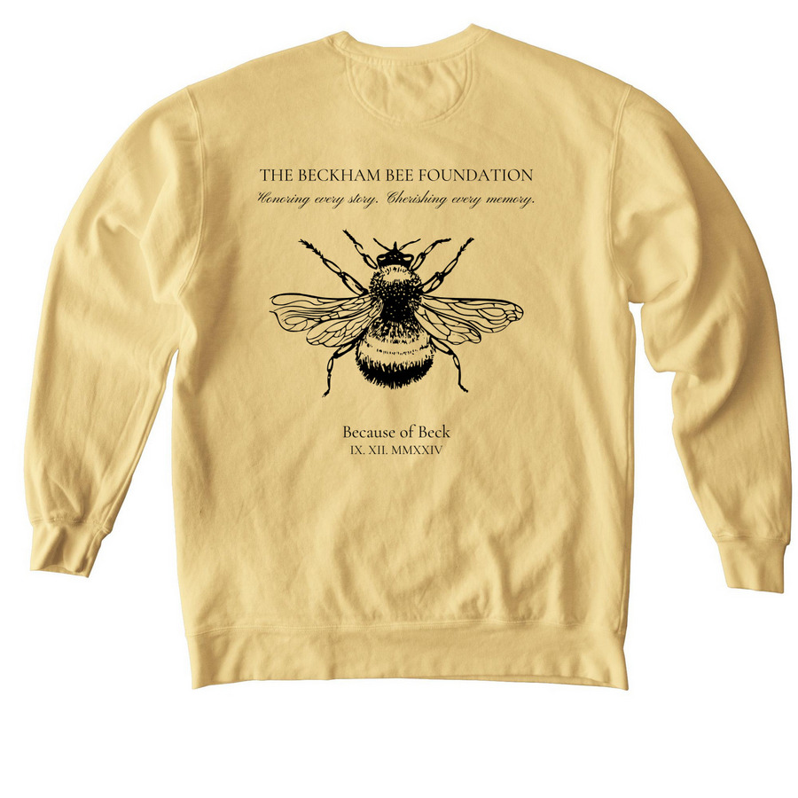 Adult and Youth Yellow/White, a Butter Comfort Colors Crewneck Sweatshirt (back-view)