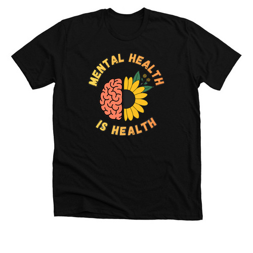 Mental Health is Health, a Solid Black Blend Premium Unisex Tee