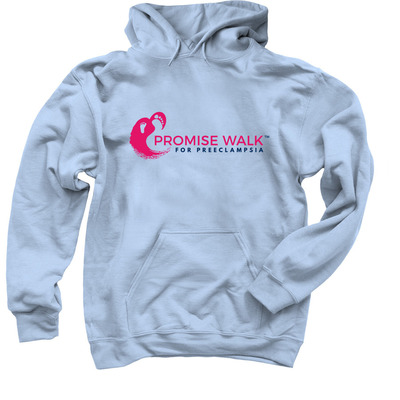 Promise Walk Hoodie, a Light Blue Pullover Hoodie