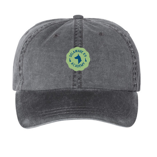 Green Logo Hat, a Black Printed Pigment Dye Baseball Cap