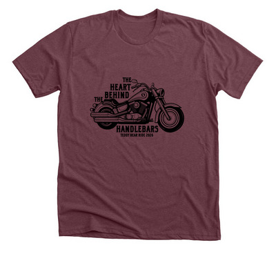 34th Annual Teddy Bear Ride, a Heather Maroon Premium Unisex Tee
