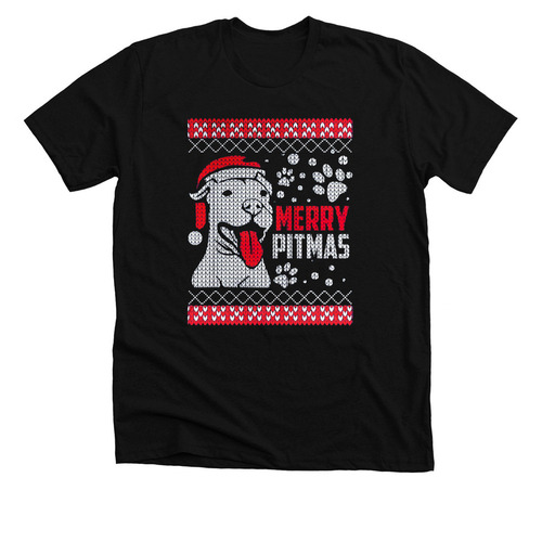 Merry Pitmas, a Solid Black Blend Premium Unisex Tee