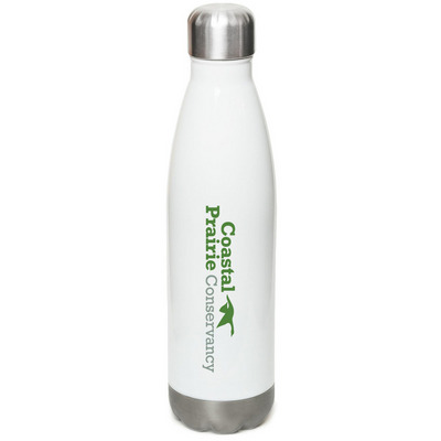 Coastal Prairie Conservancy Water Bottle, a White Stainless Steel Water Bottle