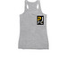 PIFC-Small Black Box/Cotton, a Athletic Heather Women's Racerback