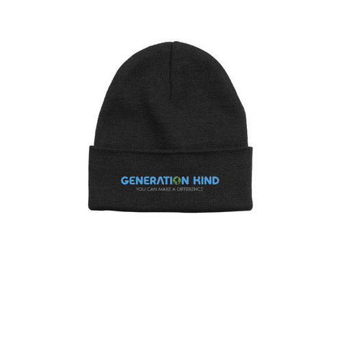 Gen K Beanies, a Black Printed Base Camp Beanie