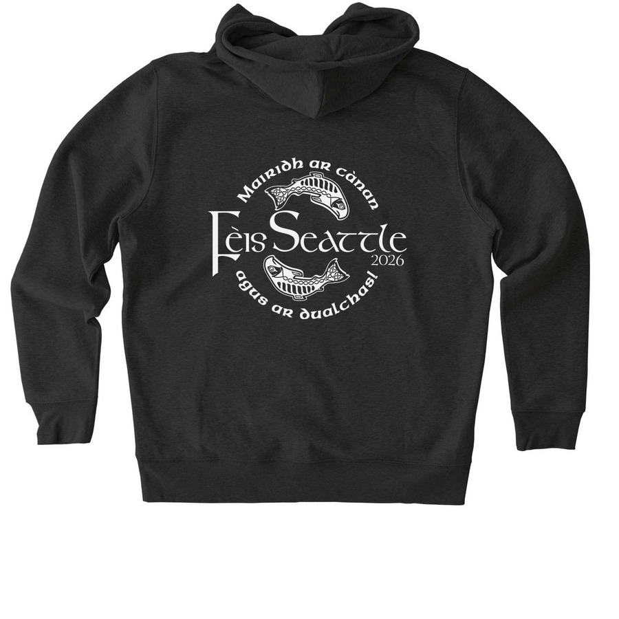 F?is Seattle 2026 Zip Hoodie, a Dark Heather Grey Stanley/Stella Unisex Cultivator 2.0 Zip Up Pullover Hoodie (back-view)
