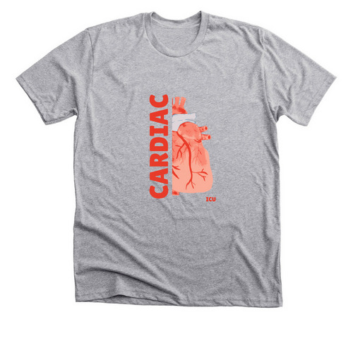 Colorful Cardiac Half Heart, a Athletic Heather Premium Unisex Tee