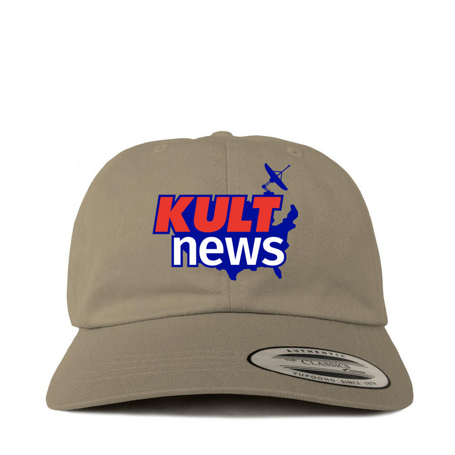 KULT News hat, a Khaki Printed Classic Baseball Cap
