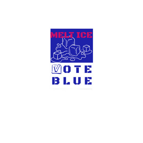 MELT ICE VOTE BLUE Lawn Flag, a White 12" x 18" Yard Flag