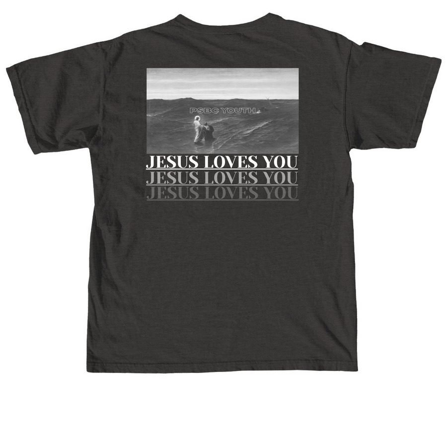 PSBC YOUTH MERCH, a Pepper Comfort Colors Unisex Tee (back-view)