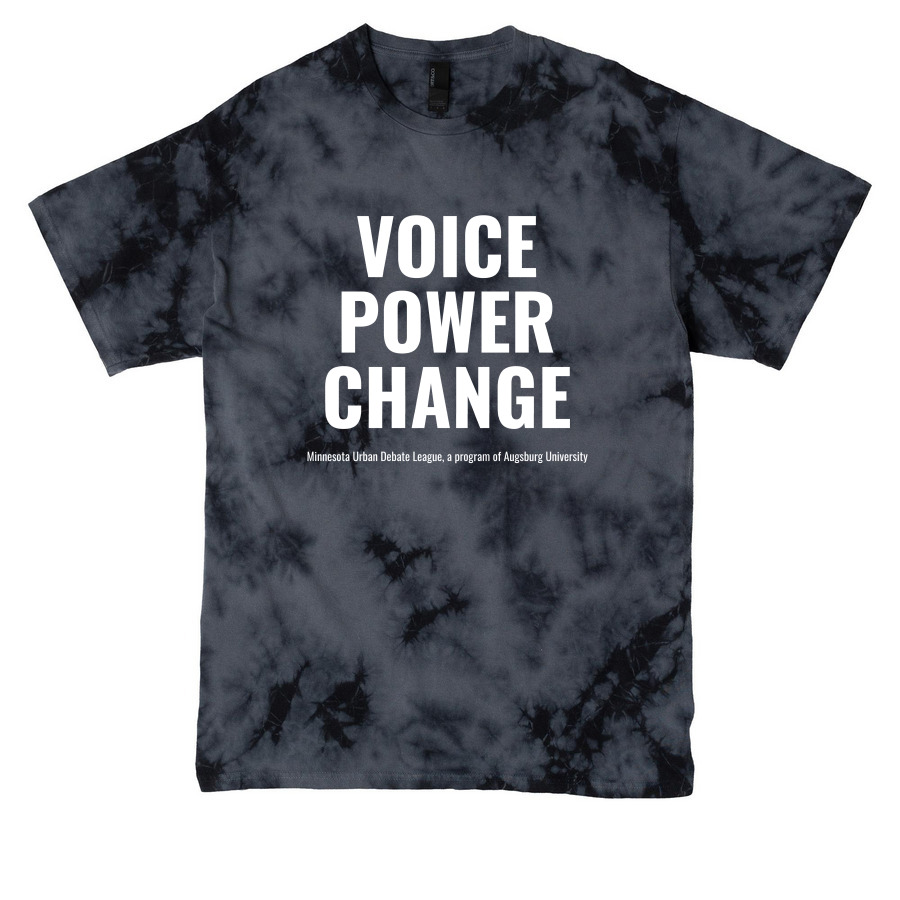 Crystal Tie Dye Voice Power Change, a Black Crystal Tie Dye Tee