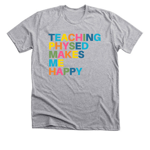 Teaching PhysEd Makes Me Happy, a Athletic Heather Premium Unisex Tee