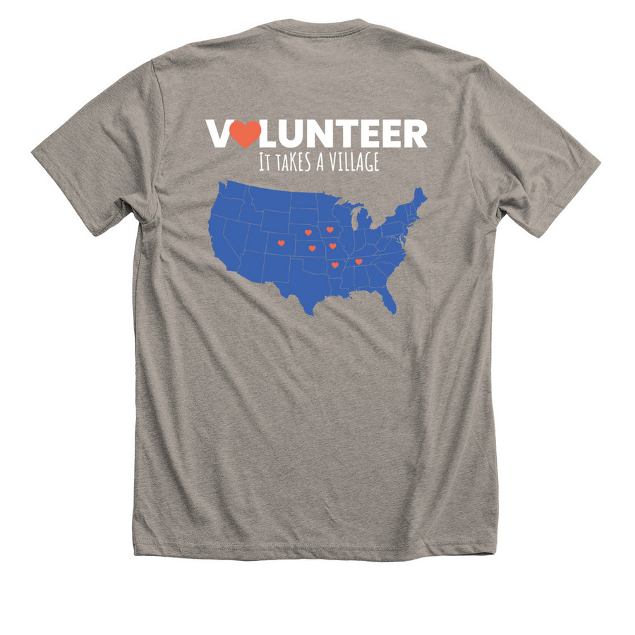 Volunteer Shirts 2023, a Heather Stone Premium Unisex Tee (back-view)