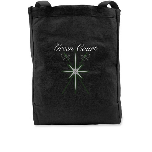 Green Court Tote Bags, a Black Recycled Cotton Tote Bag