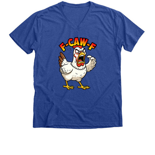 Fuck OFF, a Heather True Royal Premium V-Neck Tee