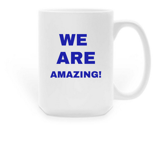 Mix motivation and inspiration in your coffee, a White Large Coffee Mug