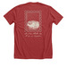 The Crimson Stamp Collection, a Heather Canvas Red Premium Unisex Tee (back-view)