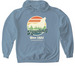 Sunset Howl Hoodie, a Stone Blue Gildan Softstyle Pullover Hoodie