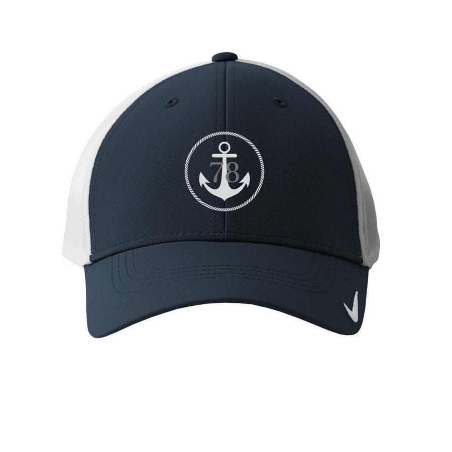 Classic 78 Hat, a Navy/ White Printed Nike Dri-FIT Legacy Performance Cap